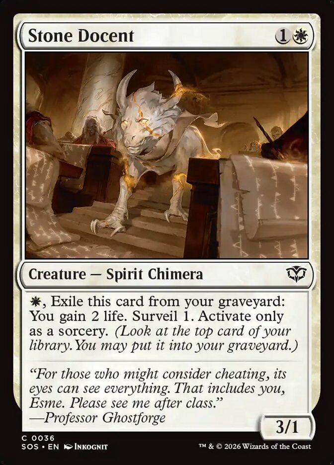 Stone Docent – Common Magic: The Gathering card from Secrets of Strixhaven (#36)
