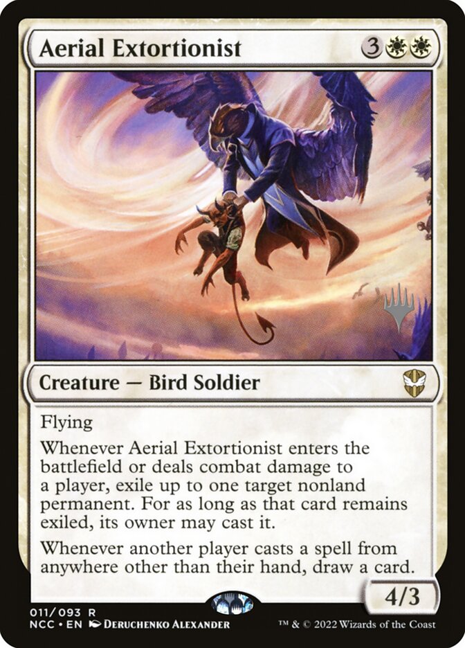Aerial Extortionist – Rare Magic: The Gathering card from New Capenna Commander Promos (#11p)