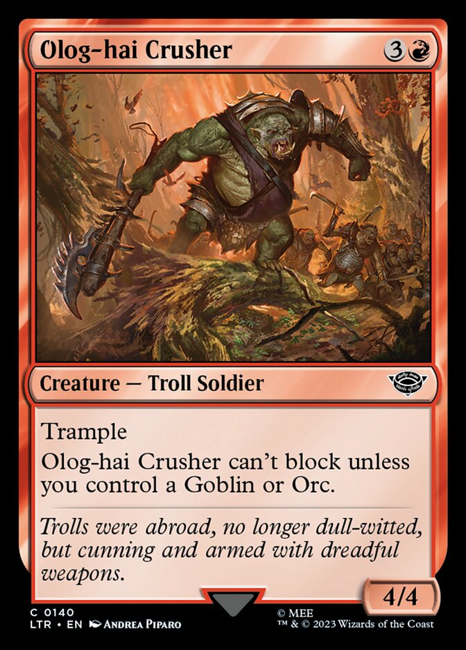 Olog-hai Crusher – Common Magic: The Gathering card from The Lord of the Rings: Tales of Middle-earth (#140)