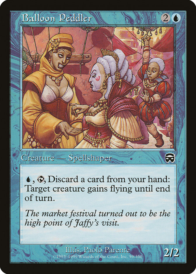 Balloon Peddler – Common Magic: The Gathering card from Mercadian Masques (#59)