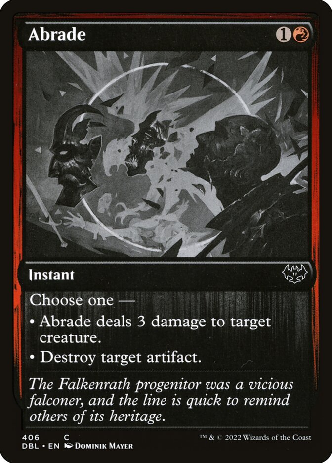 Abrade – Common Magic: The Gathering card from Innistrad: Double Feature (#406)
