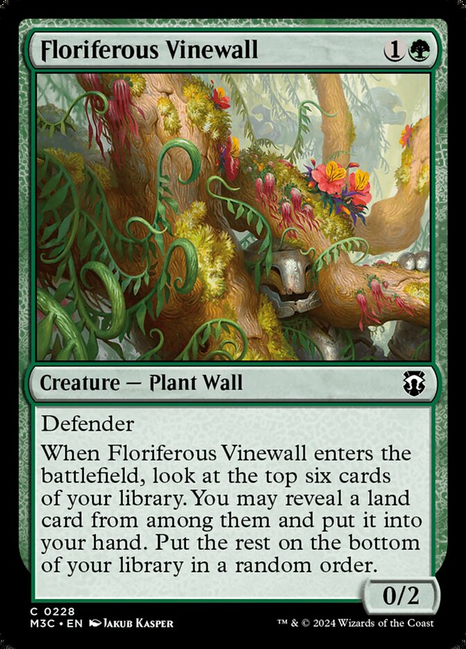 Floriferous Vinewall – Common Magic: The Gathering card from Modern Horizons 3 Commander (#228)