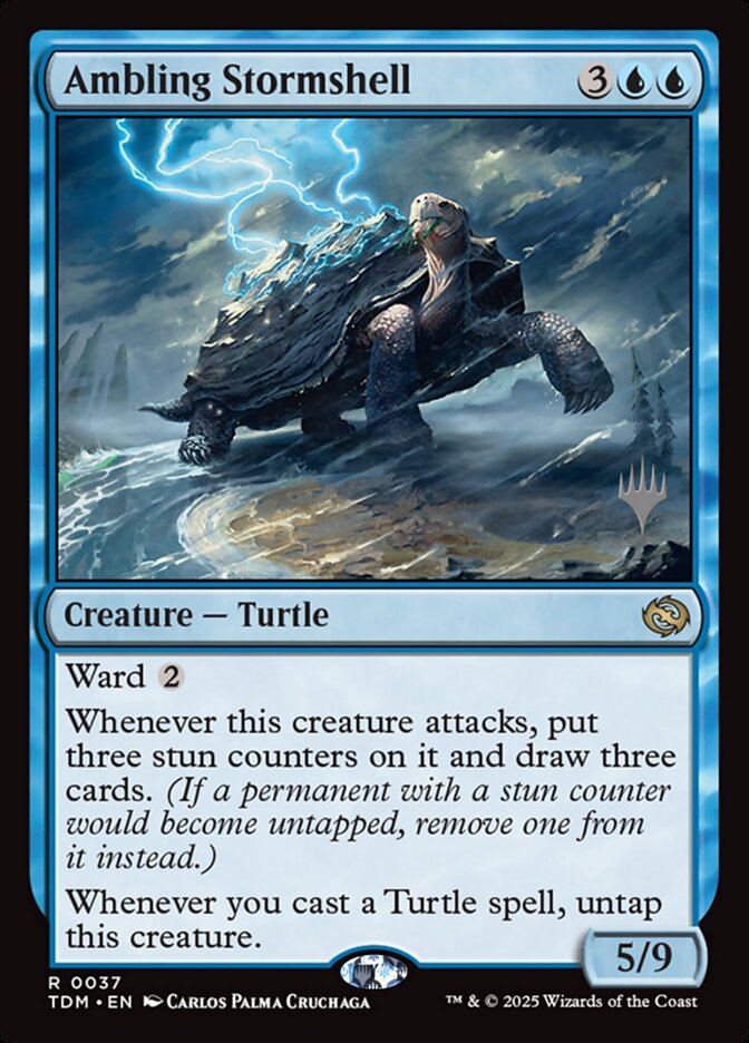 Ambling Stormshell – Rare Magic: The Gathering card from Tarkir: Dragonstorm Promos (#37p)
