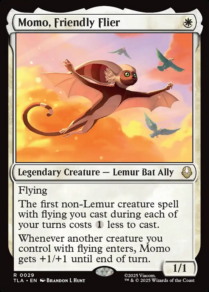 Momo, Friendly Flier – Rare Magic: The Gathering card from Avatar: The Last Airbender (#29)