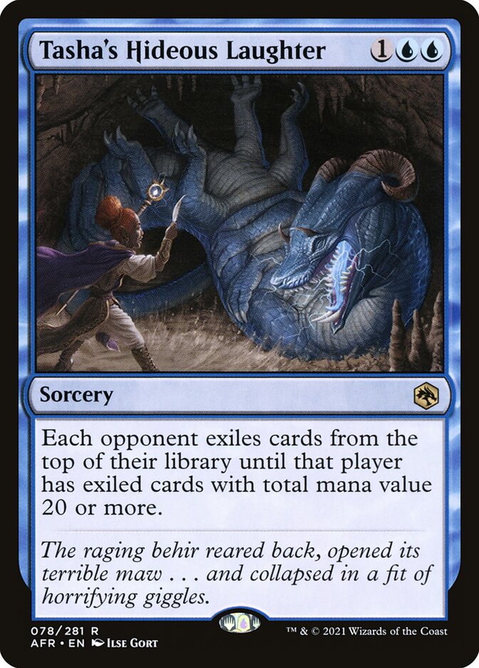 Tasha's Hideous Laughter – Rare Magic: The Gathering card from Adventures in the Forgotten Realms (#78)
