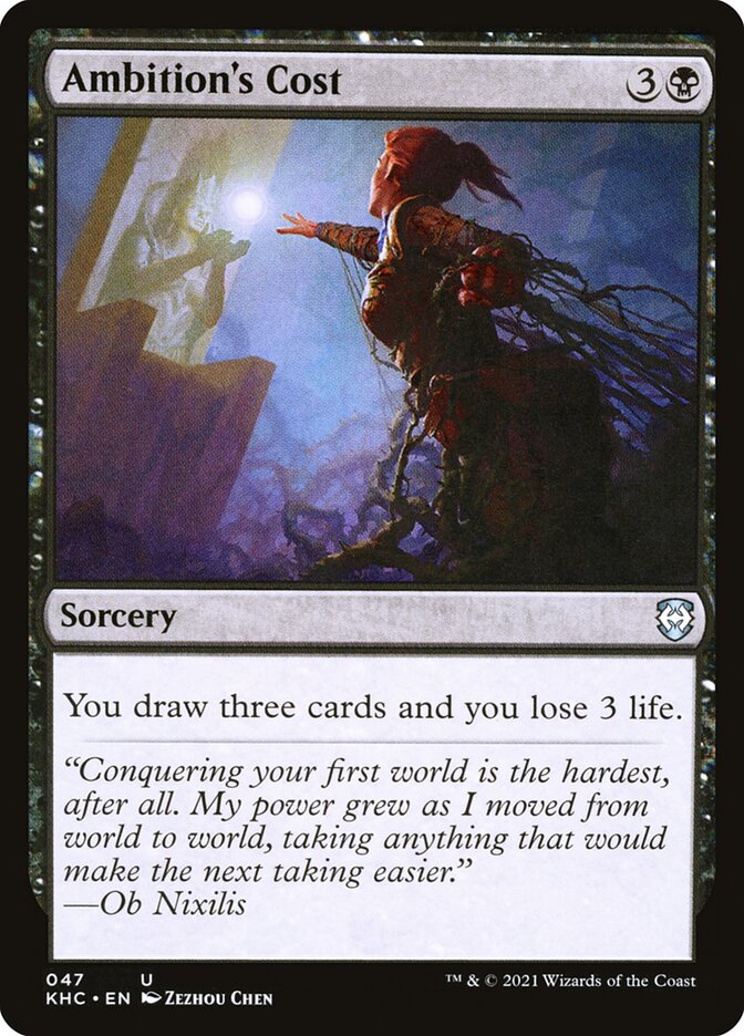 Ambition's Cost – Uncommon Magic: The Gathering card from Kaldheim Commander (#47)