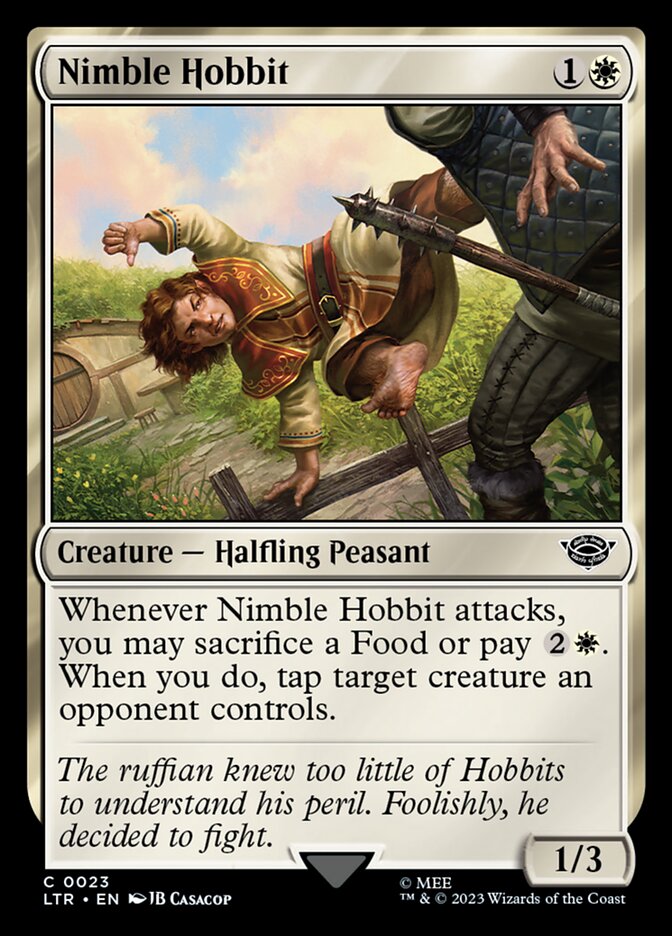 Nimble Hobbit – Common Magic: The Gathering card from The Lord of the Rings: Tales of Middle-earth (#23)