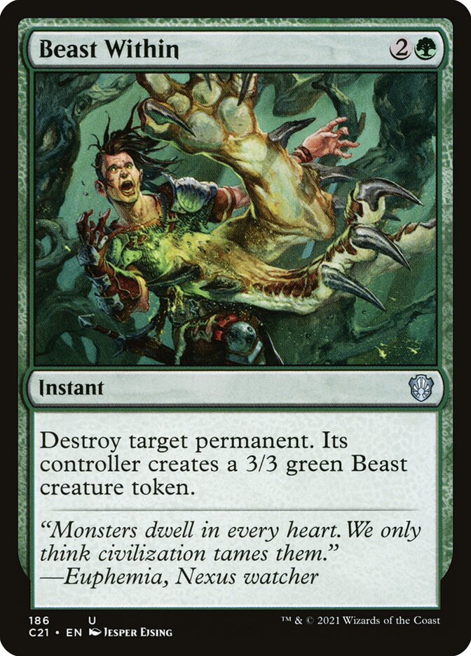 Beast Within – Uncommon Magic: The Gathering card from Commander 2021 (#186)