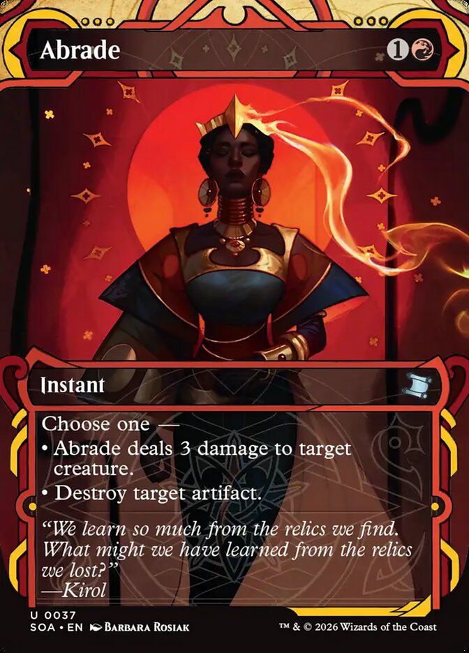 Abrade – Uncommon Magic: The Gathering card from Secrets of Strixhaven Mystical Archive (#37)