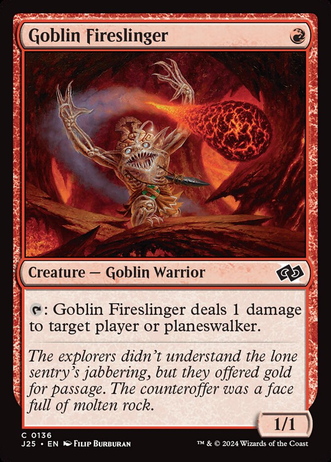 Goblin Fireslinger – Common Magic: The Gathering card from Foundations Jumpstart (#136)
