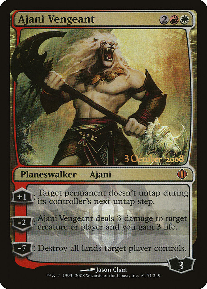 Ajani Vengeant – Mythic Magic: The Gathering card from Shards of Alara Promos (#154★)