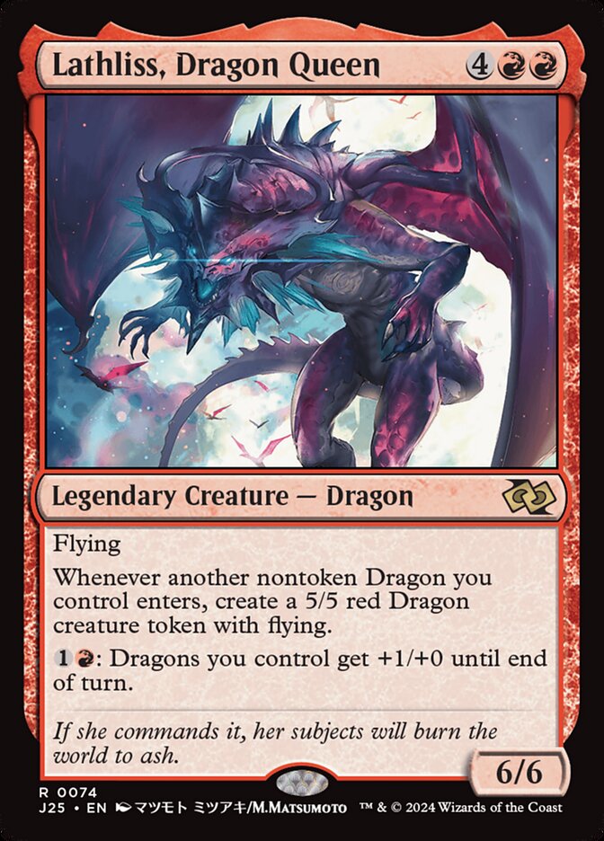 Lathliss, Dragon Queen – Rare Magic: The Gathering card from Foundations Jumpstart (#74)