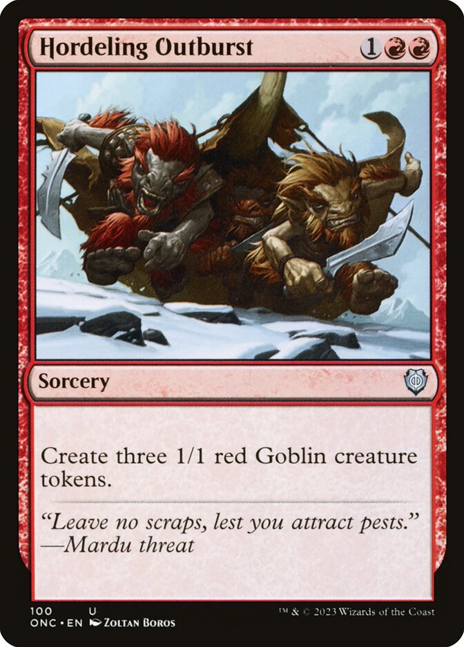 Hordeling Outburst – Uncommon Magic: The Gathering card from Phyrexia: All Will Be One Commander (#100)
