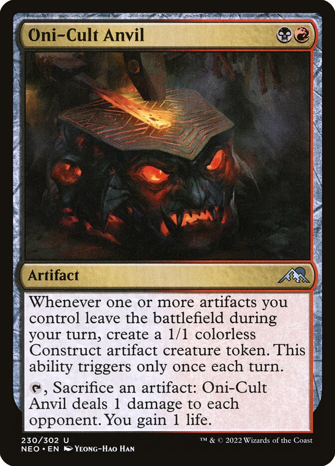 Oni-Cult Anvil – Uncommon Magic: The Gathering card from Kamigawa: Neon Dynasty (#230)