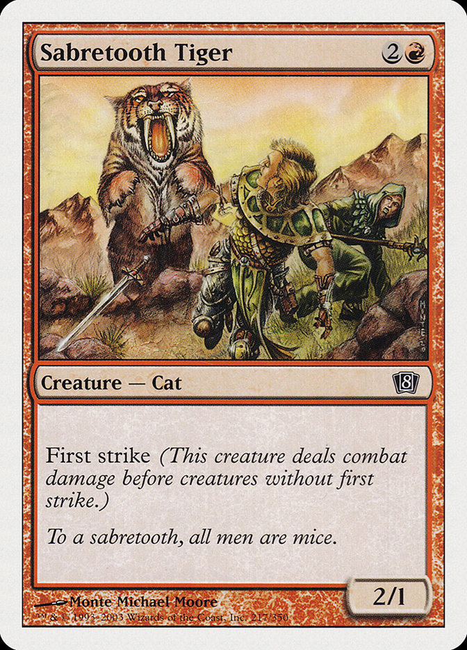 Sabretooth Tiger – Common Magic: The Gathering card from Eighth Edition (#217)