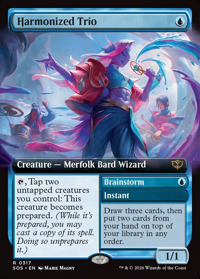 Harmonized Trio // Brainstorm – Rare Magic: The Gathering card from Secrets of Strixhaven (#317)