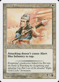 Alert Shu Infantry – Uncommon Magic: The Gathering card from Portal Three Kingdoms (#1)