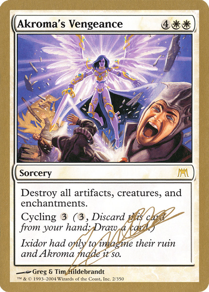 Akroma's Vengeance – Rare Magic: The Gathering card from World Championship Decks 2004 (#jn2)