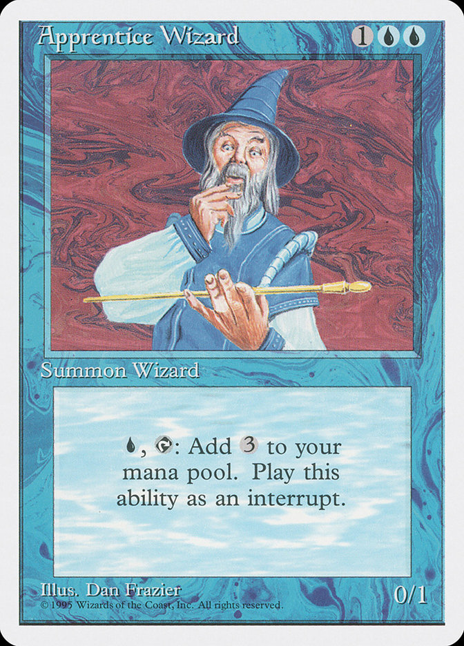 Apprentice Wizard – Common Magic: The Gathering card from Fourth Edition (#61)