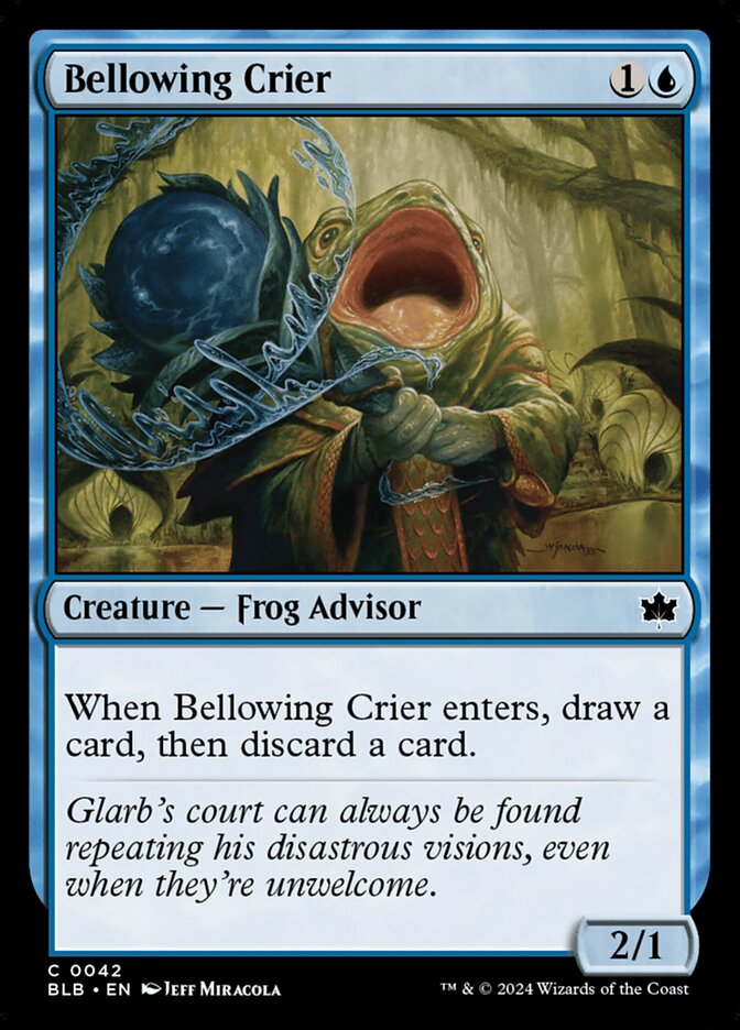 Bellowing Crier – Common Magic: The Gathering card from Bloomburrow (#42)