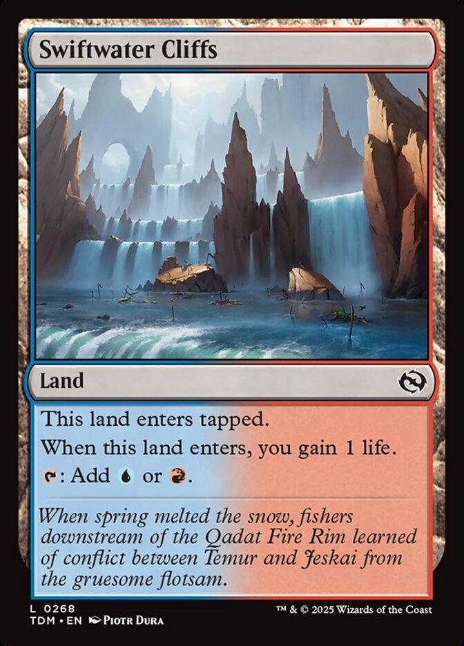 Swiftwater Cliffs – Common Magic: The Gathering card from Tarkir: Dragonstorm (#268)