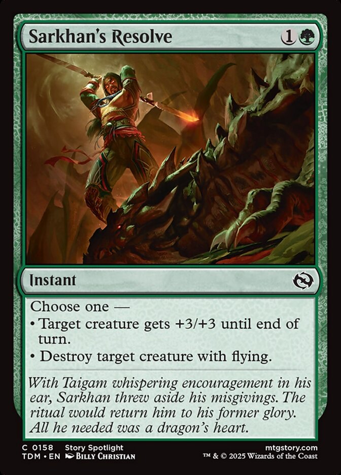 Sarkhan's Resolve – Common Magic: The Gathering card from Tarkir: Dragonstorm (#158)