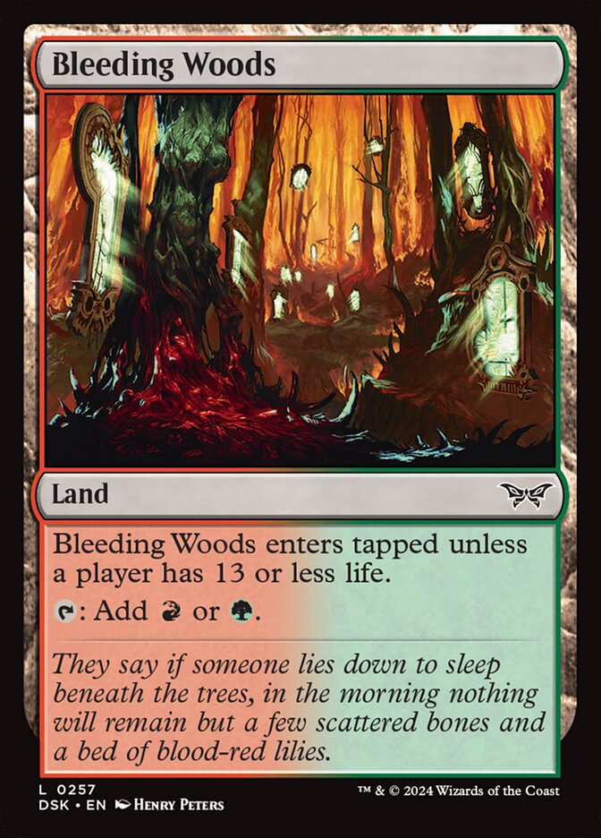 Bleeding Woods – Common Magic: The Gathering card from Duskmourn: House of Horror (#257)