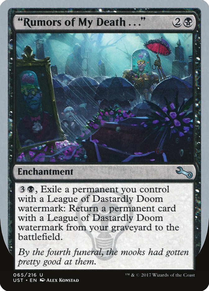 "Rumors of My Death . . ." – Uncommon Magic: The Gathering card from Unstable (#65)