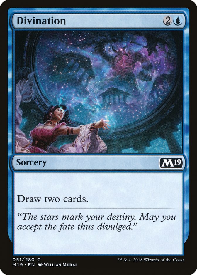Divination – Common Magic: The Gathering card from Core Set 2019 (#51)