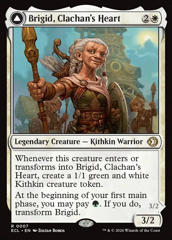Brigid, Clachan's Heart // Brigid, Doun's Mind – Rare Magic: The Gathering card from Lorwyn Eclipsed (#7)