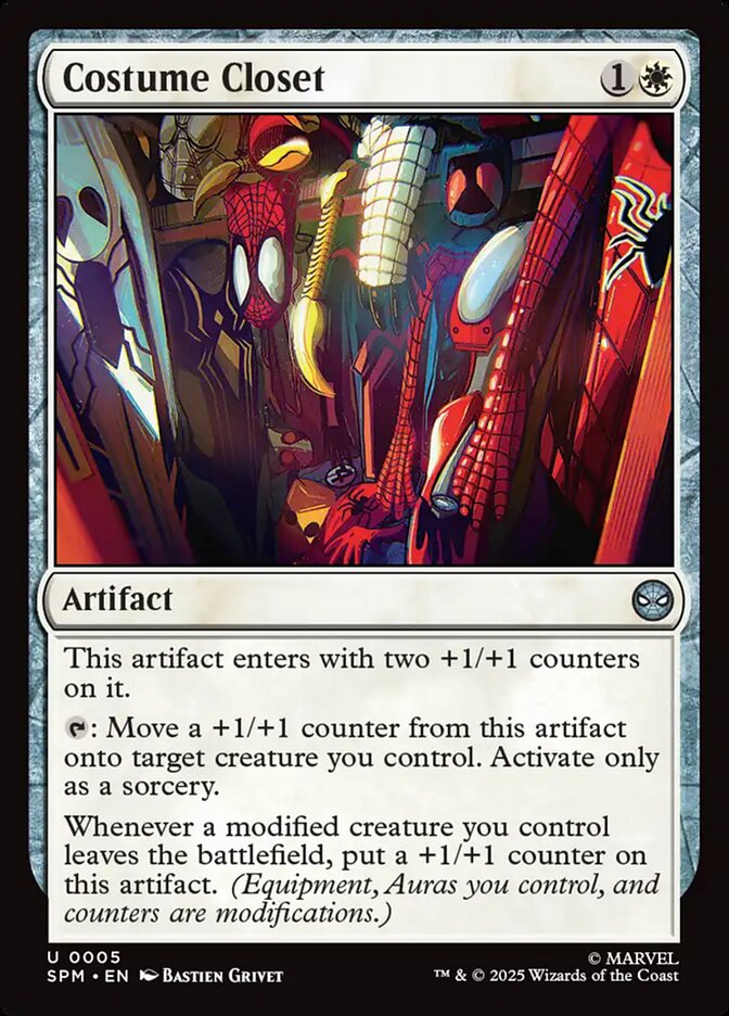 Costume Closet – Uncommon Magic: The Gathering card from Marvel's Spider-Man (#5)