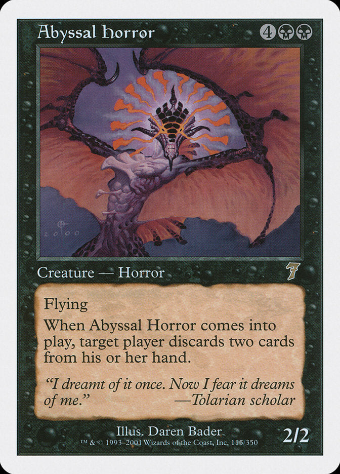 Abyssal Horror – Rare Magic: The Gathering card from Seventh Edition (#115)