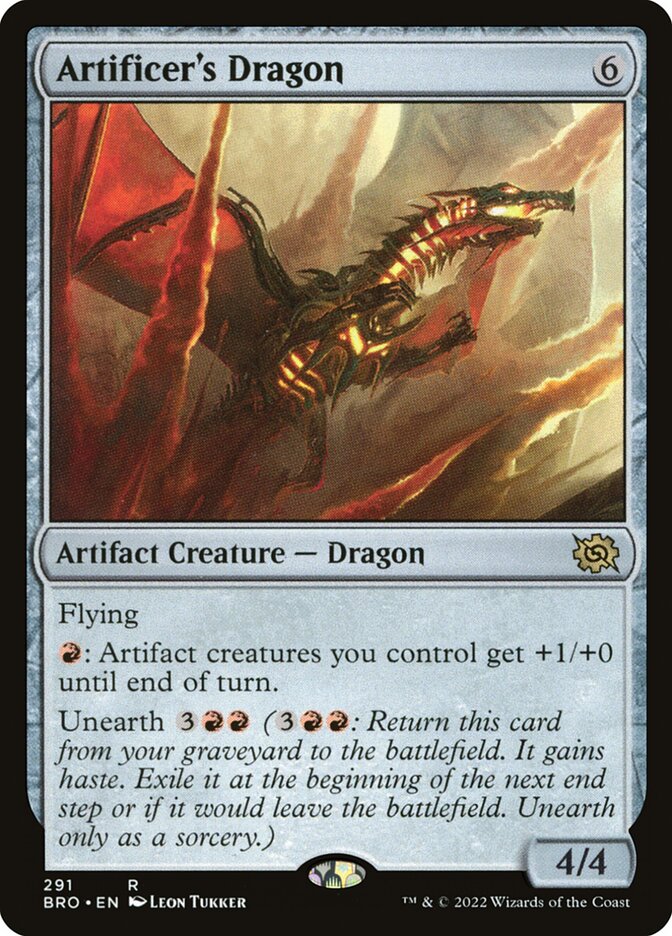 Artificer's Dragon – Rare Magic: The Gathering card from The Brothers' War (#291)