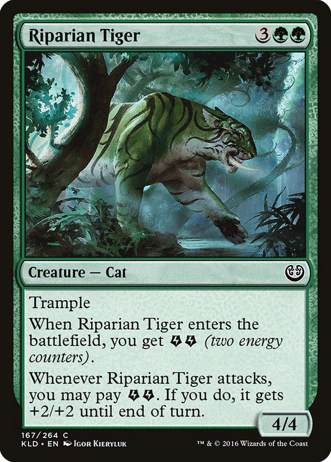 Riparian Tiger – Common Magic: The Gathering card from Kaladesh (#167)