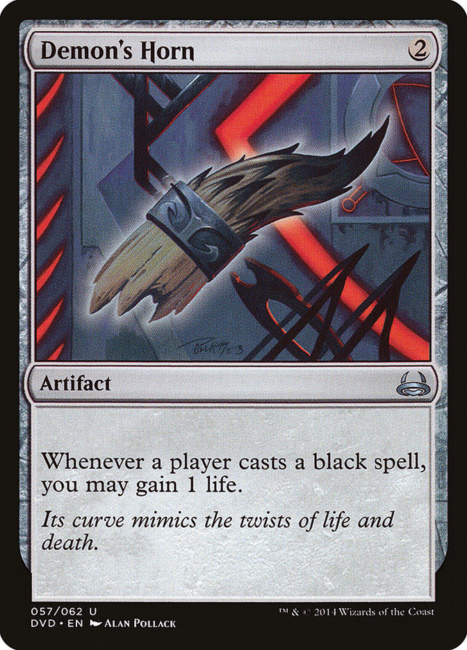 Demon's Horn – Uncommon Magic: The Gathering card from Duel Decks Anthology: Divine vs. Demonic (#57)