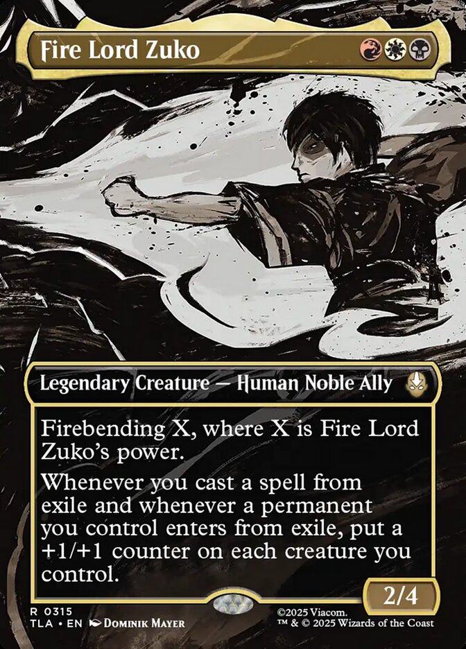 Fire Lord Zuko – Rare Magic: The Gathering card from Avatar: The Last Airbender (#315)