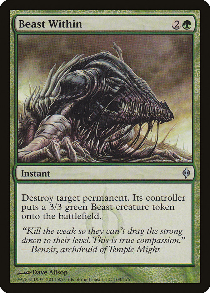 Beast Within – Uncommon Magic: The Gathering card from New Phyrexia (#103)
