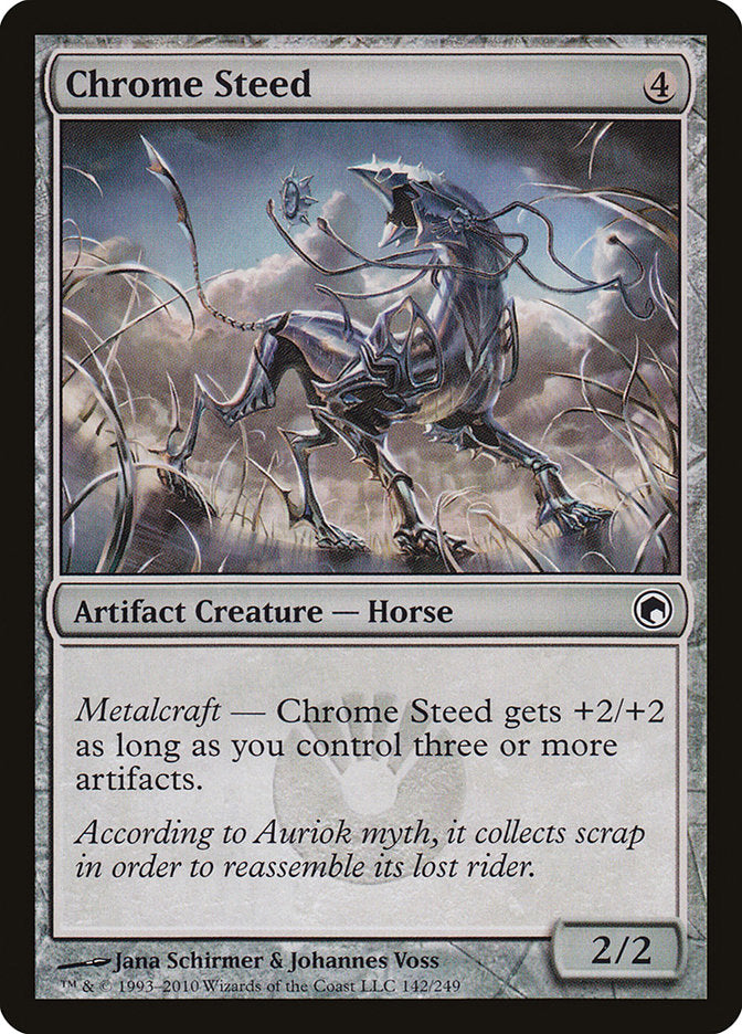 Chrome Steed – Common Magic: The Gathering card from Scars of Mirrodin (#142)