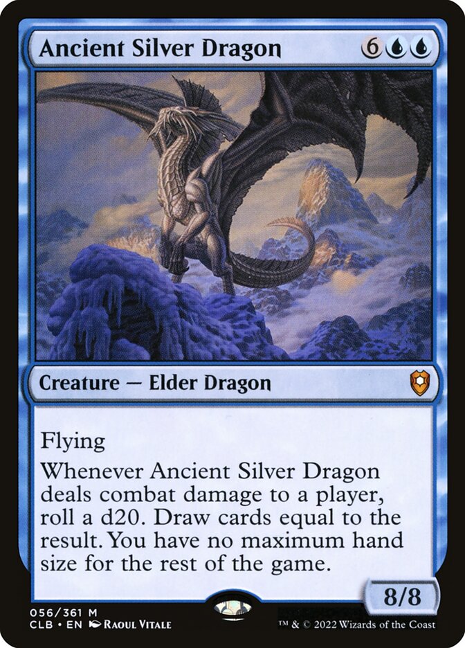 Ancient Silver Dragon – Mythic Magic: The Gathering card from Commander Legends: Battle for Baldur's Gate (#56)