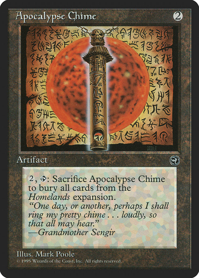 Apocalypse Chime – Rare Magic: The Gathering card from Homelands (#101)