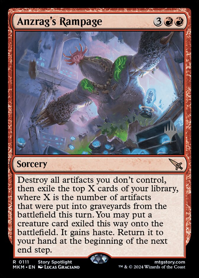 Anzrag's Rampage – Rare Magic: The Gathering card from Murders at Karlov Manor Promos (#111p)