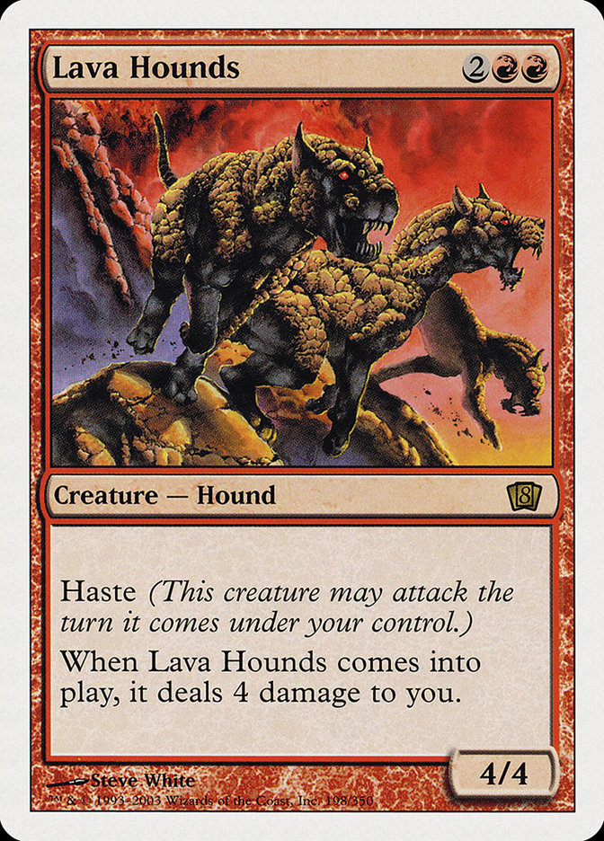 Lava Hounds – Rare Magic: The Gathering card from Eighth Edition (#198)