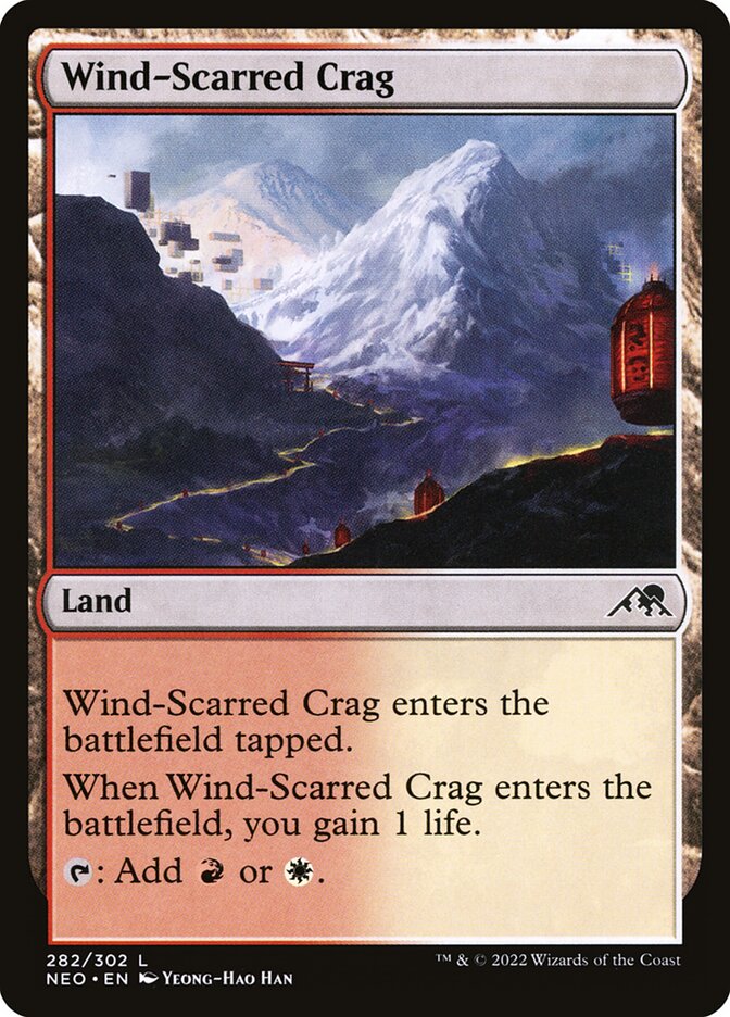 Wind-Scarred Crag – Common Magic: The Gathering card from Kamigawa: Neon Dynasty (#282)