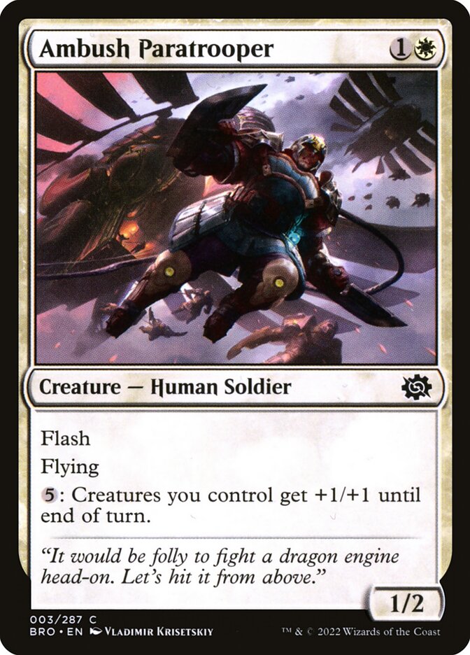 Ambush Paratrooper – Common Magic: The Gathering card from The Brothers' War (#3)