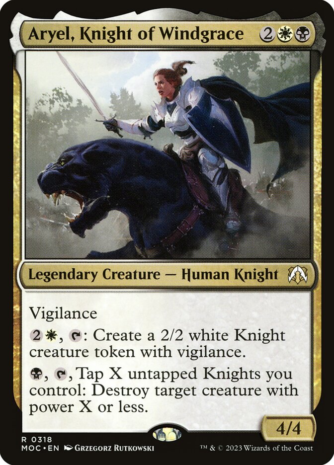 Aryel, Knight of Windgrace – Rare Magic: The Gathering card from March of the Machine Commander (#318)