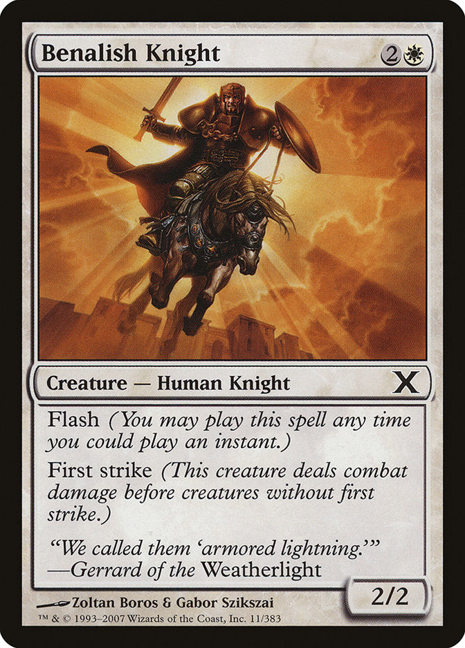 Benalish Knight – Common Magic: The Gathering card from Tenth Edition (#11)