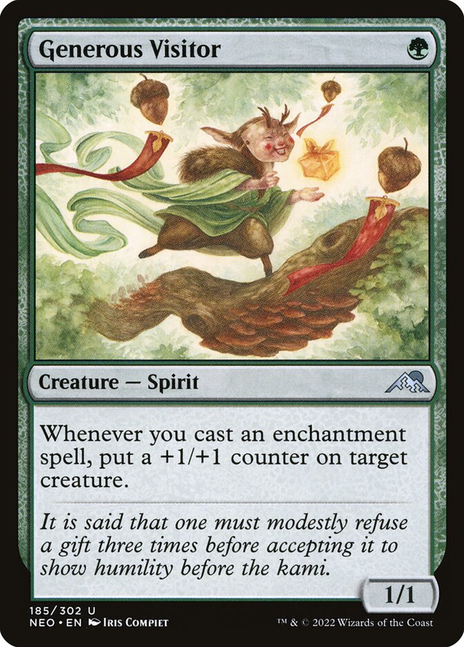Generous Visitor – Uncommon Magic: The Gathering card from Kamigawa: Neon Dynasty (#185)