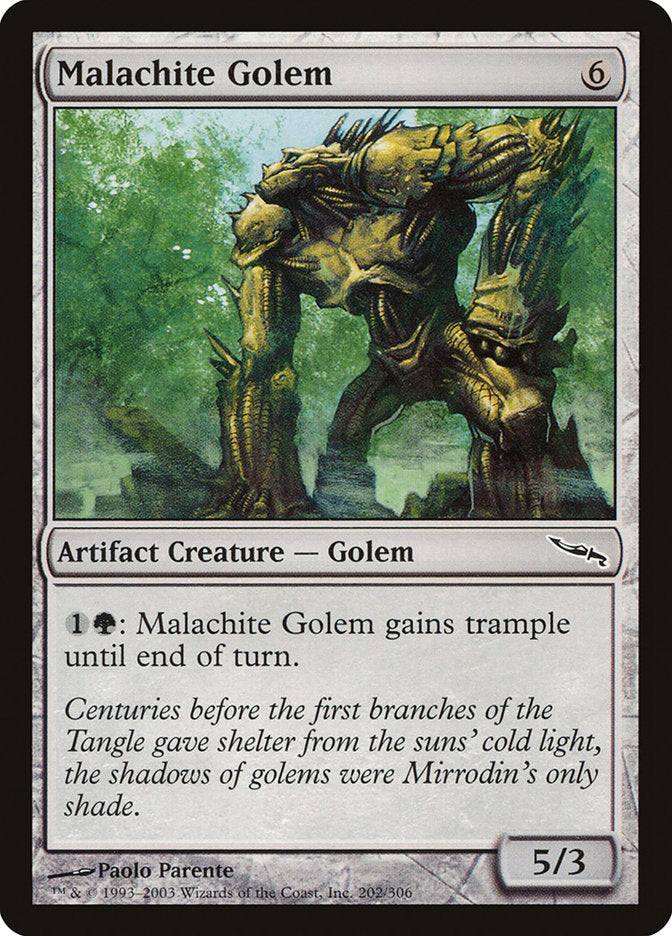 Malachite Golem – Common Magic: The Gathering card from Mirrodin (#202)