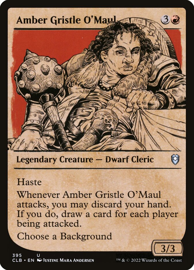 Amber Gristle O'Maul – Uncommon Magic: The Gathering card from Commander Legends: Battle for Baldur's Gate (#395)