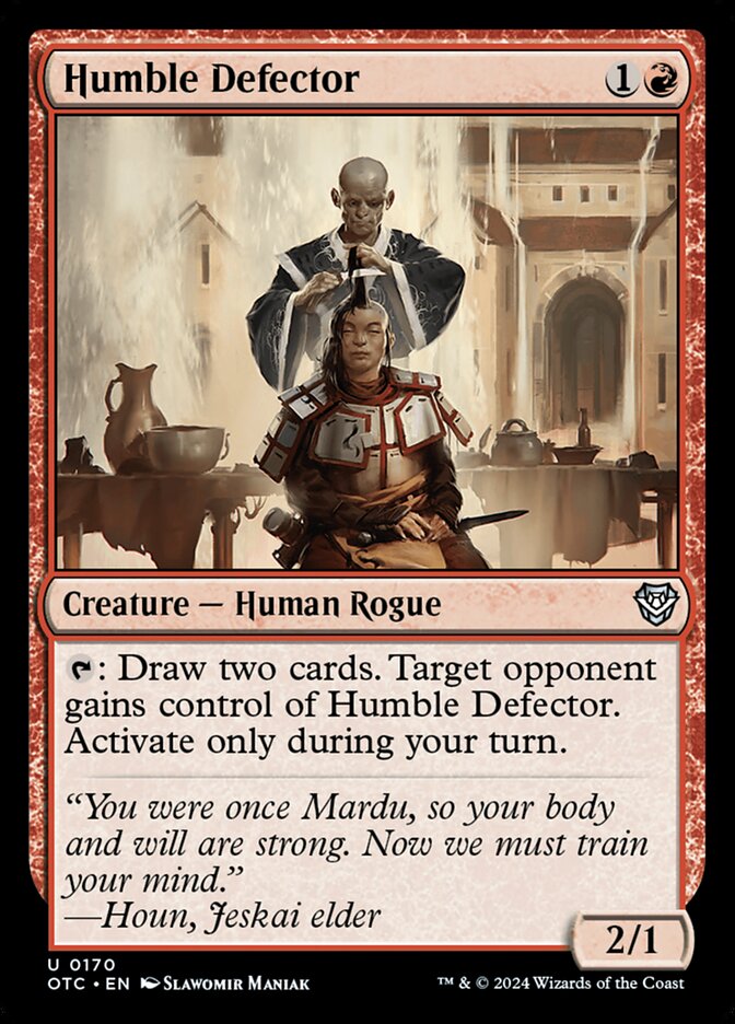 Humble Defector – Uncommon Magic: The Gathering card from Outlaws of Thunder Junction Commander (#170)